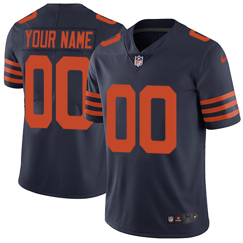 Men's Nike Chicago Bears Navy Throwback Customized Vapor Untouchable Player Limited Jersey