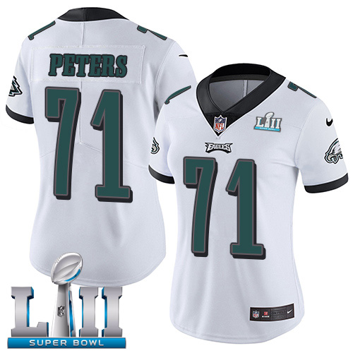 Women's Nike Philadelphia Eagles #71 Jason Peters White Super Bowl LII Stitched NFL Vapor Untouchable Limited Jersey