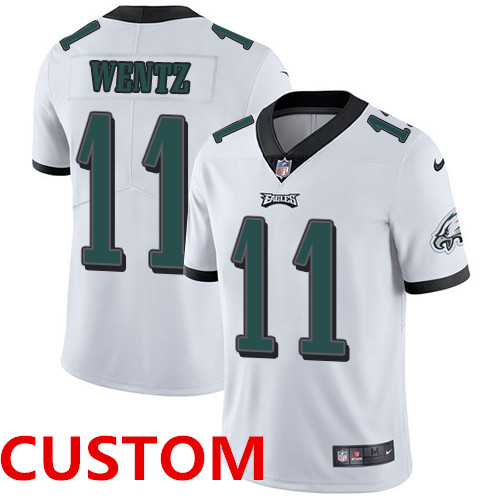Custom Nike Philadelphia Eagles White Men's Stitched NFL Vapor Untouchable Limited Jersey