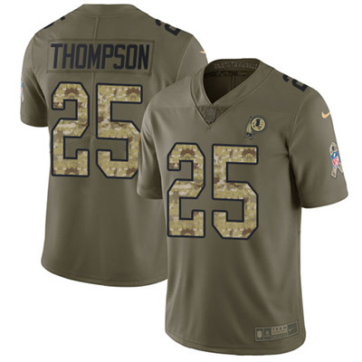 Nike Washington Redskins #25 Chris Thompson Olive Camo Stitched NFL Limited 2017 Salute to Service Jersey