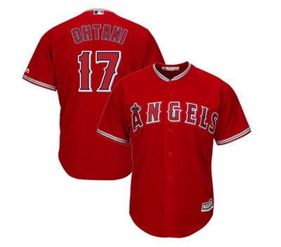 LA Angels #17 Shohei Ohtani Red Majestic MLB Men's Player Replica Cool Base Jersey