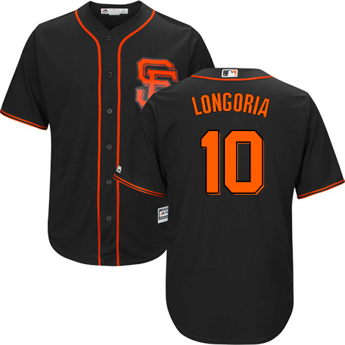 San Francisco Giants #10 Evan Longoria Black New Cool Base Alternate Stitched MLB Jersey