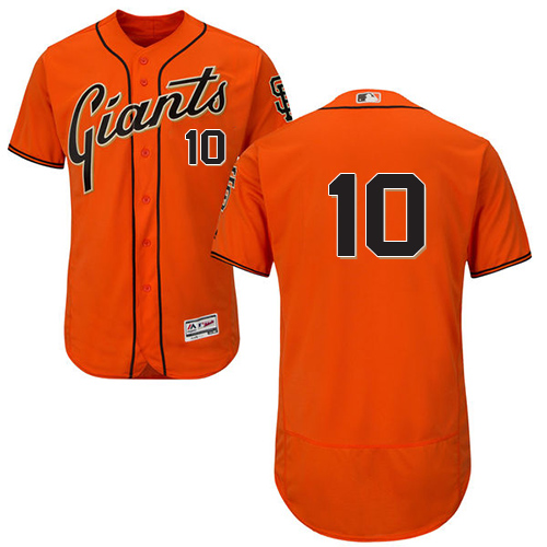 San Francisco Giants #10 Evan Longoria Orange Flexbase Authentic Collection Stitched MLB Jersey