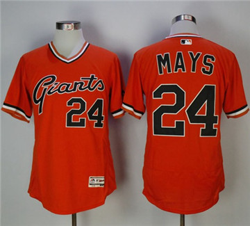 San Francisco Giants #24 Willie Mays Orange Flexbase Authentic Collection Cooperstown Stitched MLB Jersey