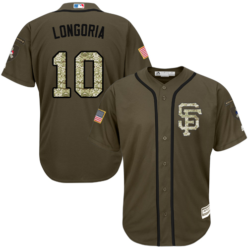 San Francisco Giants #10 Evan Longoria Green Salute to Service Stitched MLB Jersey