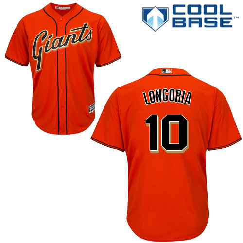 San Francisco Giants #10 Evan Longoria Orange New Cool Base Alternate Stitched MLB Jersey