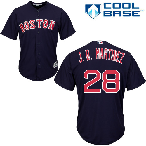 Boston Red Sox #28 J. D. Martinez Navy Blue New Cool Base Stitched MLB Jersey