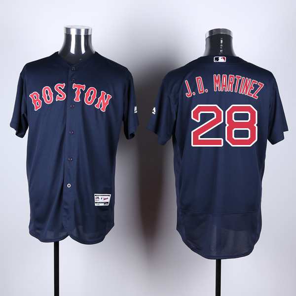 Boston Red Sox #28 J. D. Martinez Navy Blue Flexbase Authentic Collection Stitched MLB Jersey