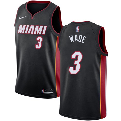 Nike Miami Heat #3 Dwyane Wade Black NBA Swingman Icon Edition Jersey