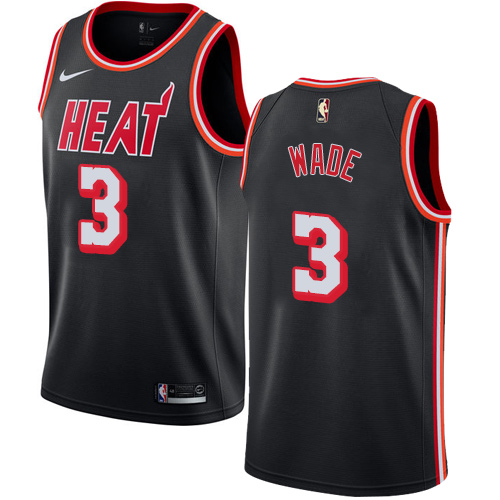 Nike Miami Heat #3 Dwyane Wade Black NBA Swingman Hardwood Classics Jersey