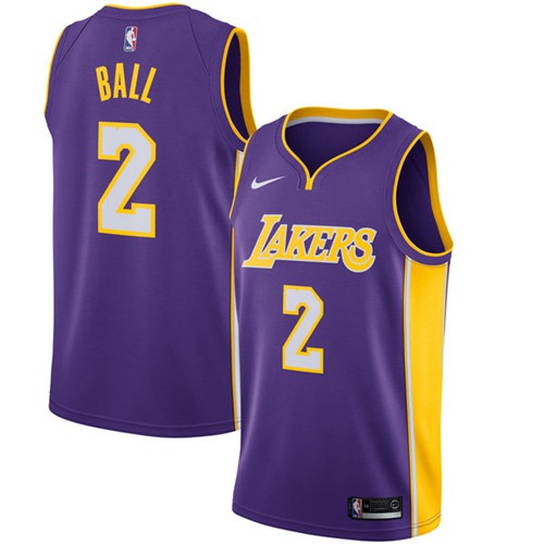 Nike Los Angeles Lakers #2 Lonzo Ball Purple NBA Swingman Statement Edition Jersey