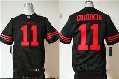Nike San Francisco 49ers #11 Marquise Goodwin Black Alternate Men's Stitched NFL Elite Jersey