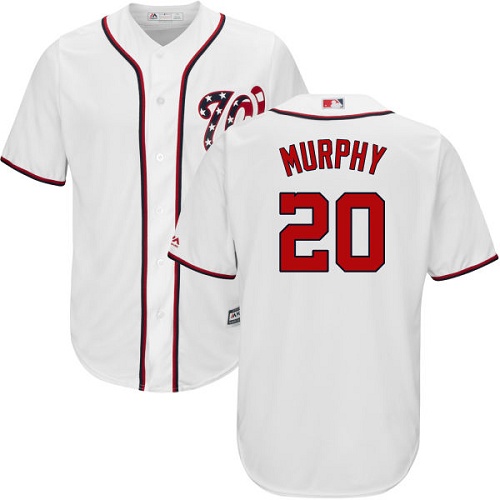 Men's Washington Nationals #20 Daniel Murphy White New Cool Base Stitched MLB Jersey