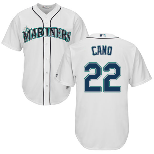 Men's Seattle Mariners #22 Robinson Cano White New Cool Base Stitched MLB Jersey