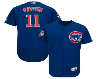 Men's Chicago Cubs #11 Yu Darvish Royal Blue Stitched MLB Flex Base Jersey