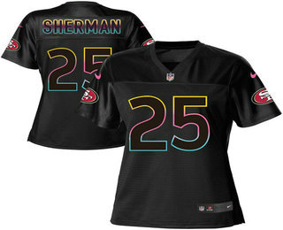 Women's San Francisco 49ers #25 Richard Sherman Pro Line Black Fashion Jersey