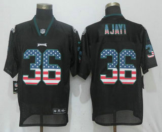 Men's Philadelphia Eagles #36 Jay Ajayi Black USA Flag Fashion Stitched NFL Nike Elite Jersey