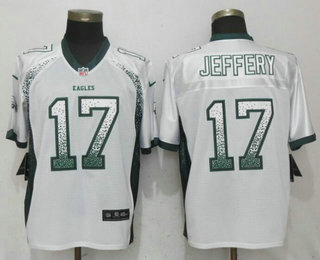 Men's Philadelphia Eagles #17 Alshon Jeffery White Drift Stitched NFL Nike Fashion Jersey