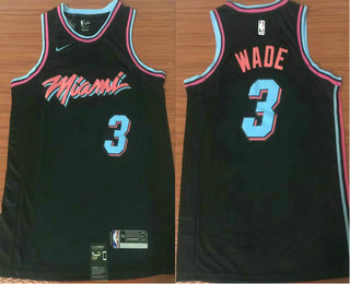 Men's Miami Heat #3 Dwyane Wade Black Nike NBA Swingman City Edition Jersey
