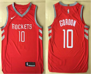 Men's Houston Rockets #10 Eric Gordon New Red 2017-2018 Nike Authentic Printed NBA Jersey