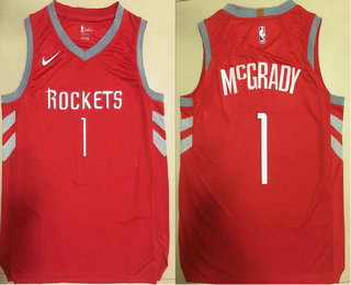 Men's Houston Rockets #1 Tracy McGrady New Red 2017-2018 Nike Authentic Printed NBA Jersey