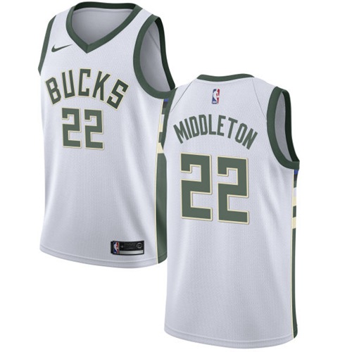 Nike Bucks #22 Khris Middleton White NBA Swingman Association Edition Jersey