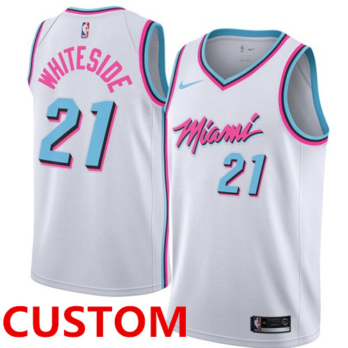 Custom Nike Heat White NBA Swingman City Edition Jersey