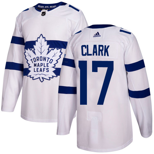 Adidas Toronto Maple Leafs #17 Wendel Clark White Authentic 2018 Stadium Series Stitched NHL Jersey