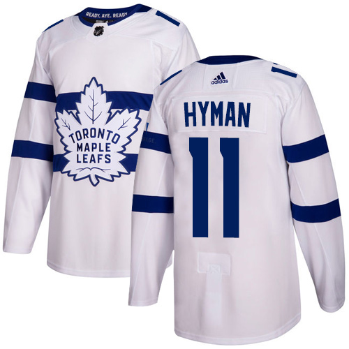 Adidas Toronto Maple Leafs #11 Zach Hyman White Authentic 2018 Stadium Series Stitched NHL Jersey