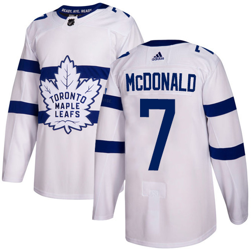 Adidas Toronto Maple Leafs #7 Lanny McDonald White Authentic 2018 Stadium Series Stitched NHL Jersey