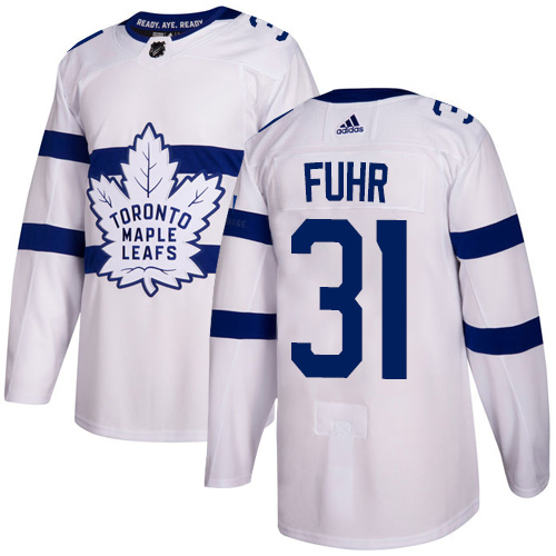 Adidas Toronto Maple Leafs #31 Grant Fuhr White Authentic 2018 Stadium Series Stitched NHL Jersey