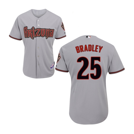 Arizona Diamondbacks #25 Archie Bradley Official Grey Authentic Men's Majestic Road Cool Base MLB Jersey