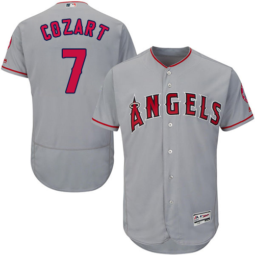 LA Angels of Anaheim #7 Zack Cozart Grey Flexbase Authentic Collection Stitched MLB Jersey