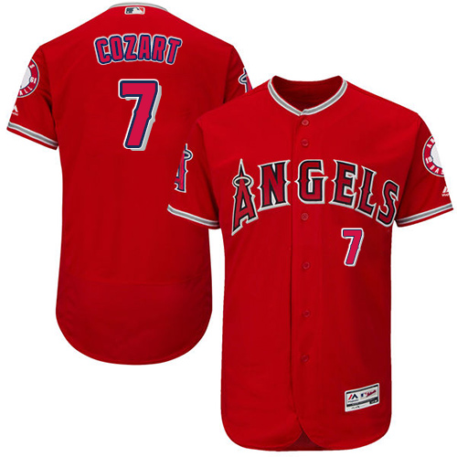 LA Angels of Anaheim #7 Zack Cozart Red Flexbase Authentic Collection Stitched MLB Jersey