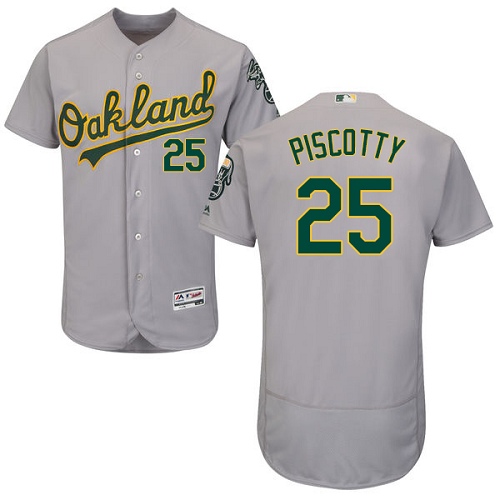 Oakland Athletics #25 Stephen Piscotty Grey Flexbase Authentic Collection Stitched MLB Jersey