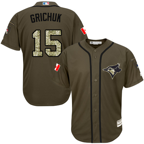Toronto Blue Jays #15 Randal Grichuk Green Salute to Service Stitched MLB Jersey