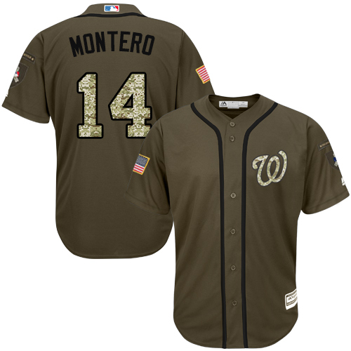 Washington Nationals #14 Miguel Montero Green Salute to Service Stitched MLB Jersey