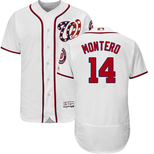 Washington Nationals #14 Miguel Montero White Flexbase Authentic Collection Stitched MLB Jersey