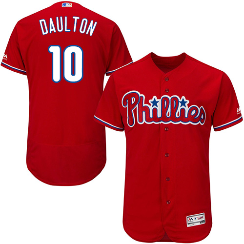 Philadelphia Phillies #10 Darren Daulton Red Flexbase Authentic Collection Stitched MLB Jersey