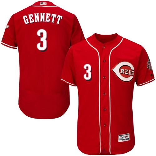 Cincinnati Reds #3 Scooter Gennett Red Flexbase Authentic Collection Stitched MLB Jersey