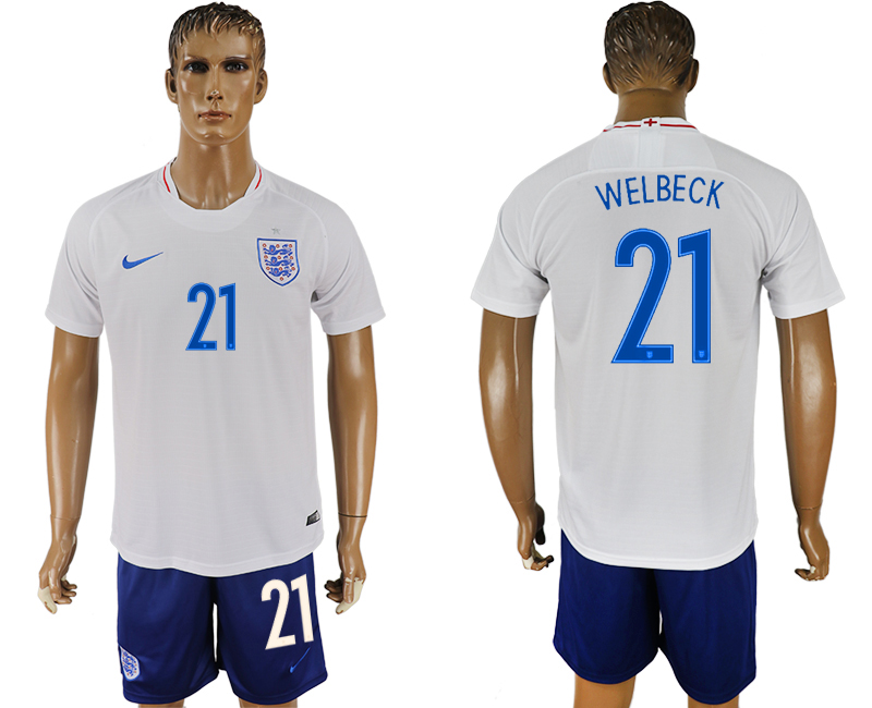 England 21 WELBECK Home 2018 FIFA World Cup Soccer Jersey