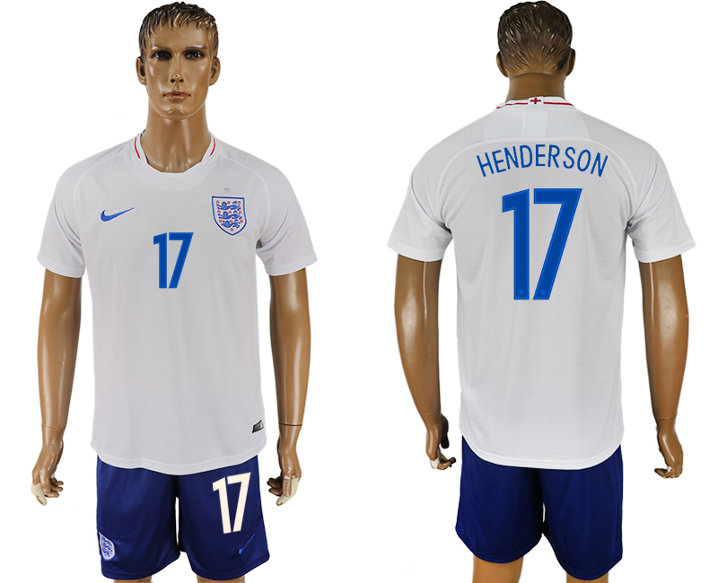 England 17 HENDERSON Home 2018 FIFA World Cup Soccer Jersey
