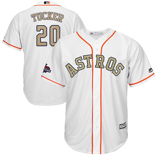 Houston Astros #20 Preston Tucker White 2018 Gold Program Cool Base Stitched MLB Jersey