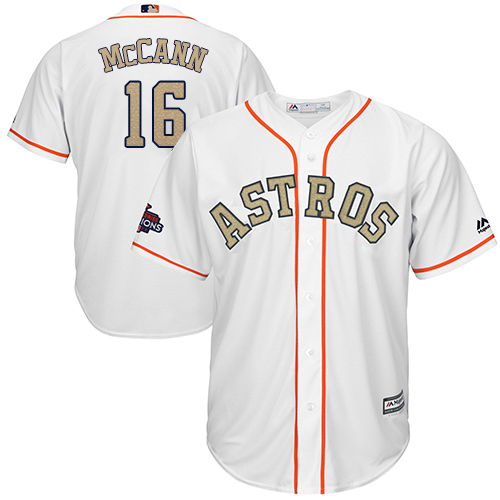 Houston Astros #16 Brian McCann White 2018 Gold Program Cool Base Stitched MLB Jersey
