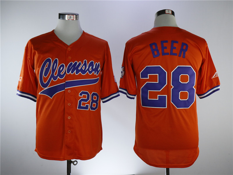 Clemson Tigers #28 Seth Beer Orange College Baseball Jersey