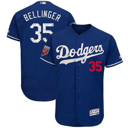 Los Angeles Dodgers #35 Cody Bellinger Blue 2018 Spring Training Authentic Flex Base Stitched MLB Jersey