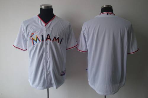 Miami marlins Blank White 2018 Home Stitched MLB Jersey