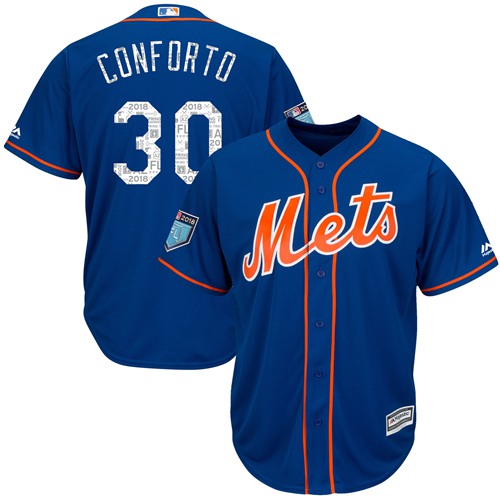 New York Mets #30 Michael Conforto Blue 2018 Spring Training Cool Base Stitched MLB Jersey