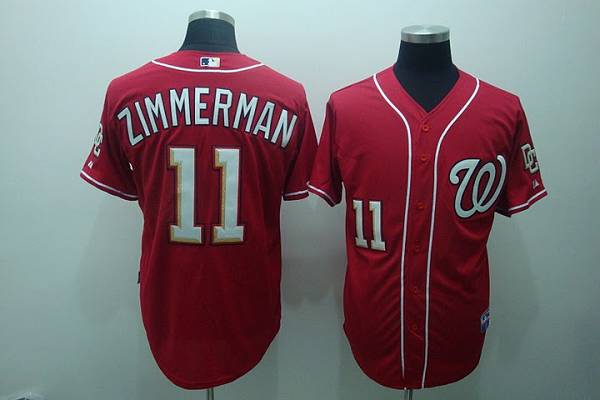 Washington Nationals #11 Zimmerman Ryan Red Stitched MLB Jersey