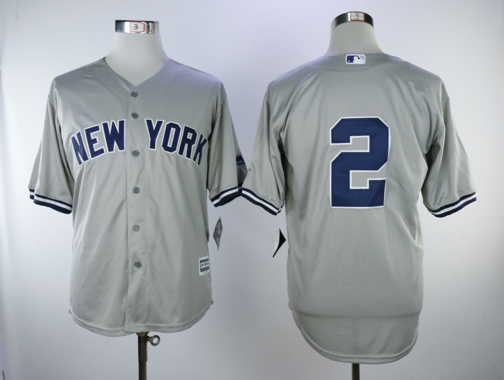 New York Yankees #2 Derek Jeter Gray Cool Base Jersey